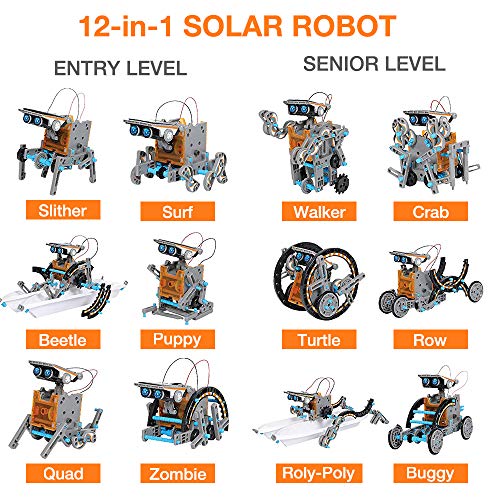 Juguetes Stem para niños de 8 años Kit de Robot Solar 12 en 1 Aprendizaje Educativo Ciencia Construcción de Juguetes con alicates para niños de 8-12 años