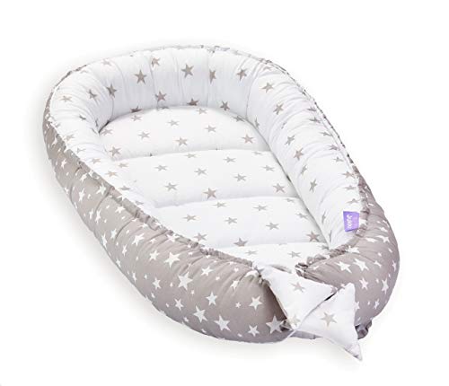JUKKI - Conjunto de 5 piezas para bebé (nido de 50 x 90 cm, cojín de lactancia, manta, manta para bebé, almohada, nido para bebés, 100% algodón, cuna de viaje y colchón