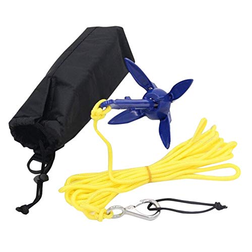 Junean Ancla de Kayak, Kit de Anclaje, Anclas para embarcaciones, Tabla de Paleta y Botes pequeños, estantería Fina para embarcaciones Marinas, Yates, Motos acuáticas, Botes inflables, veleros