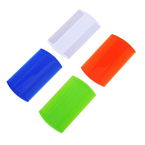 Junecat 2 Piezas de plástico de Color Puro al Diente Piojos antipulgas para Mascotas peines de Doble Cara Nit niños (Color al Azar)