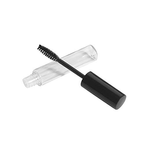 Junecat Cap Negro 10ml del rimel Botella vacía del Tubo Vial Transparente Maquillaje Ojo pestaña Crema Embudo de dispensación de pipetas de contenedores