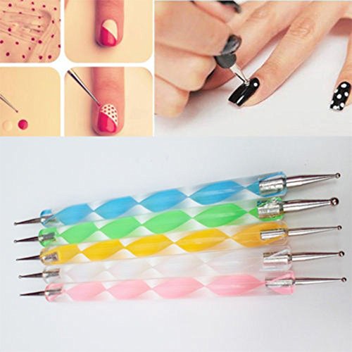 JUNGEN 5Psc Kit de Manicura de Pintura Pincel punta brocha decorar nail art arte diseño manicura uñas Herramienta de Manicura