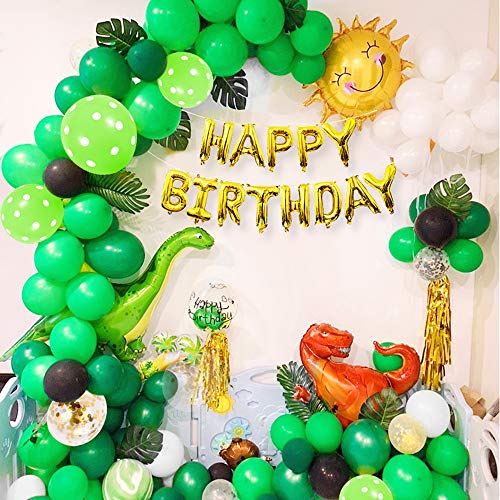Jungle Dinosaur Globos Cumpleaños de Niños,Cumpleaños Decoraciones Torta de Dinosaurio Grande para Niño Cumpleaños Baby Shower Decoración