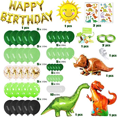 Jungle Dinosaur Globos Cumpleaños de Niños,Cumpleaños Decoraciones Torta de Dinosaurio Grande para Niño Cumpleaños Baby Shower Decoración