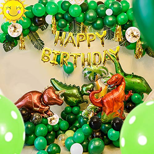 Jungle Dinosaur Globos Cumpleaños de Niños,Cumpleaños Decoraciones Torta de Dinosaurio Grande para Niño Cumpleaños Baby Shower Decoración