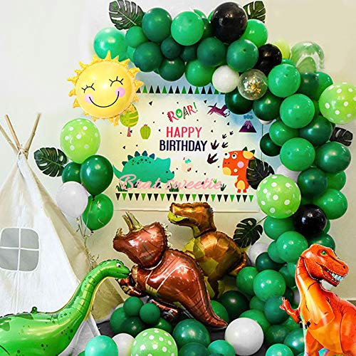 Jungle Dinosaur Globos Cumpleaños de Niños,Cumpleaños Decoraciones Torta de Dinosaurio Grande para Niño Cumpleaños Baby Shower Decoración