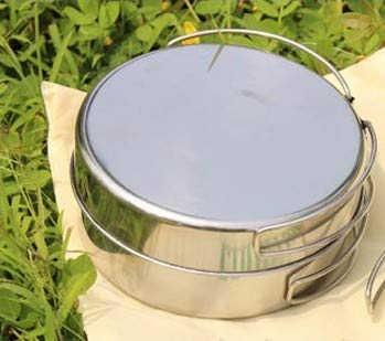 Juning 8 Piezas Utensilios de Cocina para Acampar al Aire Libre El Acero Inoxidable, Excursionismo Mochilero Kit de Cocina