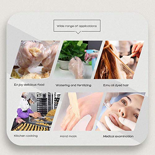 JUNSHUO 500 X Guantes de plástico guantes desechables de polietileno de calidad alimentaria，para comida, manualidades, limpieza de pelo, tintes y mucho más, transparente, X-Large