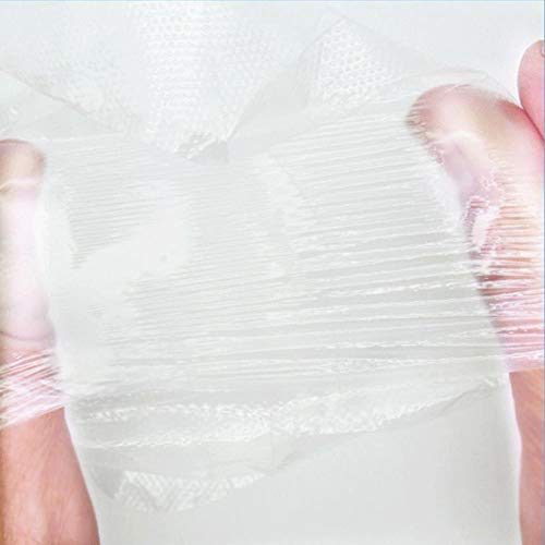 JUNSHUO 500 X Guantes de plástico guantes desechables de polietileno de calidad alimentaria，para comida, manualidades, limpieza de pelo, tintes y mucho más, transparente, X-Large