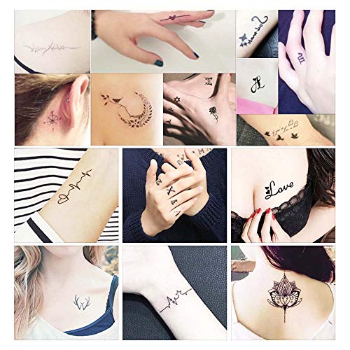 Jurxy 10 Hojas Kit de Plantilla de Tatuaje de Henna temporales Diseños de Arte Corporal Autoadhesivo Kit de Pegatinas Reutilizables - Varios Patrones para Adultos Hombre Mujeres Niños- 007