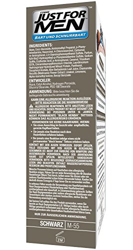 JUST FOR MEN Brush-in Gel para barba y bigote, color negro (28,4 g cada una)