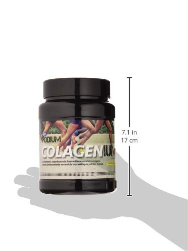 Just Podium Colagenium 600 | Colágeno Hidrolizado + Magnesio + Ácido Hialurónico + Vitamina C + Vitamina A + 100% Natural | Sabor Limón 600 g