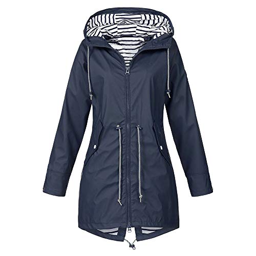 JUTOO 2018 Chaqueta para Lluvia sólida para Mujer Chaquetas para Exterior Chubasquero Impermeable Impermeable a Prueba de Viento
