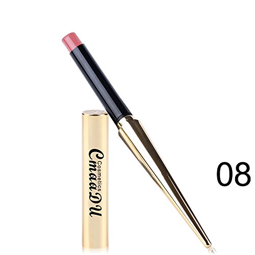 JUTOO Lápiz labial mate dorado Lápiz labial impermeable Lápiz labial mate color calabaza Coma la tierra rica en vitamina E Moistu