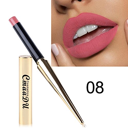 JUTOO Lápiz labial mate dorado Lápiz labial impermeable Lápiz labial mate color calabaza Coma la tierra rica en vitamina E Moistu