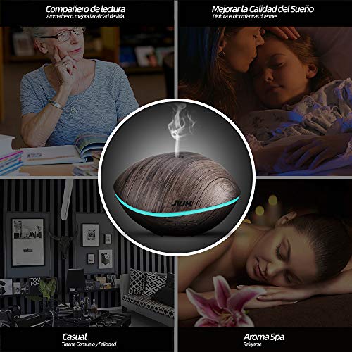 JVJH Ckeyin Difusor Ultrasónico, Difusor De Aceite Esencial De 500 Ml, con 4 Modos para Ajustar El Tiempo, Luces Led De 7 Colores, Adecuado para Habitación De Bebé, Familia, Yoga, SPA, Oficina… JVJH Ckeyin Difusor Ultrasónico, Difusor De Aceite Esencial De 500 Ml, con 4 Modos para Ajustar El Tiempo, Luces Led De 7 Colores, Adecuado para Habitación De Bebé, Familia, Yoga, SPA, Oficina…