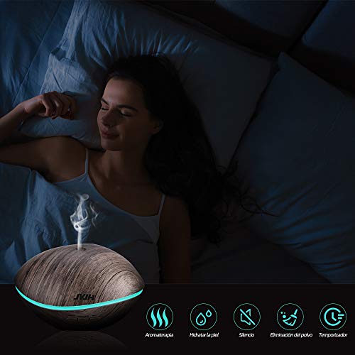 JVJH Ckeyin Difusor Ultrasónico, Difusor De Aceite Esencial De 500 Ml, con 4 Modos para Ajustar El Tiempo, Luces Led De 7 Colores, Adecuado para Habitación De Bebé, Familia, Yoga, SPA, Oficina… JVJH Ckeyin Difusor Ultrasónico, Difusor De Aceite Esencial De 500 Ml, con 4 Modos para Ajustar El Tiempo, Luces Led De 7 Colores, Adecuado para Habitación De Bebé, Familia, Yoga, SPA, Oficina…