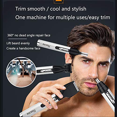 JYMSB Cortapelos Nariz y Orejas, Profesional Depiladora Facial Sin Dolor, 4 en 1 Multifuncional para Nariz/Orejas/Ceja/Barba