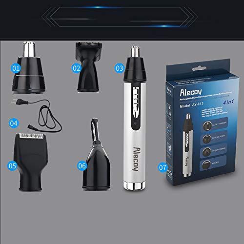 JYMSB Cortapelos Nariz y Orejas, Profesional Depiladora Facial Sin Dolor, 4 en 1 Multifuncional para Nariz/Orejas/Ceja/Barba