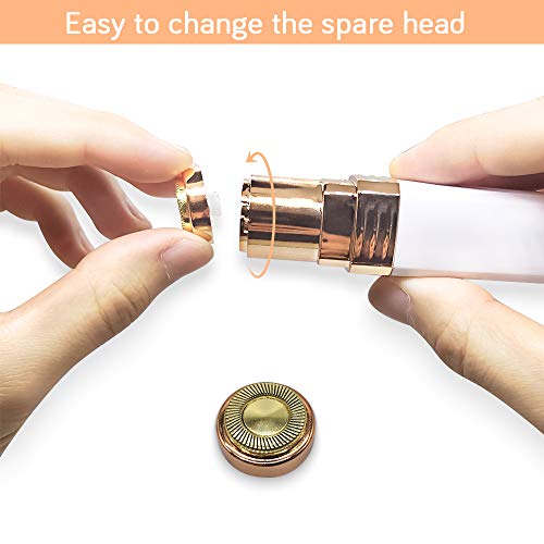 JYPS Depiladora Facial Mujer, Eléctrico Depilar para Sin dolor Afeitadora Mujer Afeitado Portátil para Vello Facial Con Cabezal de Repuesto, Cepillo de Limpieza y Luz (Blanco)