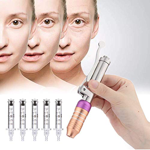 JYZ Hyaluron Pen,Maquina de Belleza para la eliminación de Arrugas Labio de elevación Pluma de ácido hialurónico Atomizador con 5 Piezas Ampolla Cabeza (0.3ml)