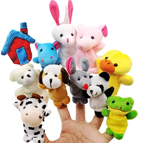 JZK 11 Marionetas Dedo Animales Dedos títeres Animal Juguetes pequeños Juguetes de Peluche para niños favores Partido Fiesta cumpleaños Rellenos Bolsas Regalo