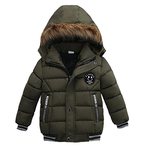 K-youth® Ropa Niño Invierno Sudadera con Capucha Abrigo De Algodón Engrosamiento Chaqueta (Verde, 5 años)