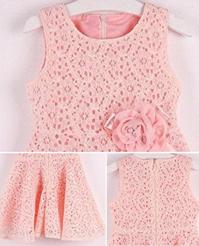 K-youth Vestido Bebe Niña Verano, Ropa Bebe Niña Verano Vestido Niña Ceremonia Princesa Vestido Bebe Bautizo Fiesta Boda Vestidos Verano Niña Playa Encaje Tutu Princesa Vestidos (Rosa, 130/6-7 años)