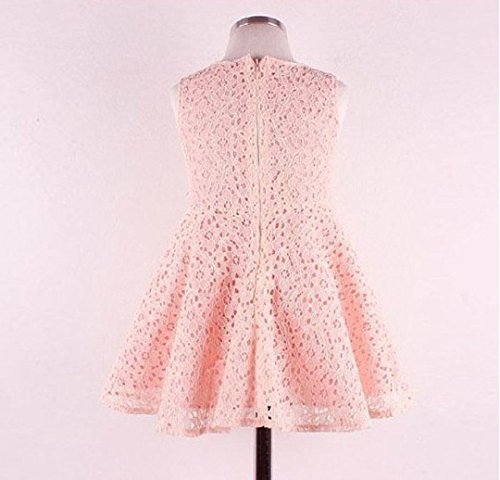 K-youth Vestido Bebe Niña Verano, Ropa Bebe Niña Verano Vestido Niña Ceremonia Princesa Vestido Bebe Bautizo Fiesta Boda Vestidos Verano Niña Playa Encaje Tutu Princesa Vestidos (Rosa, 130/6-7 años)