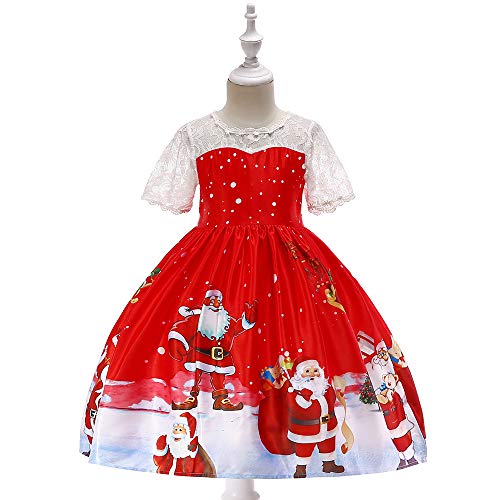 K-youth Vestidos para Niñas De Navidad Vestido de Niña Papá Noel Vestido Navidad Niña Fiesta Disfraces Vestidos de Fiesta para Niñas Elegantes Infantil Ropa para Niña(Rojo4, 18-24 Meses)