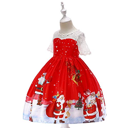 K-youth Vestidos para Niñas De Navidad Vestido de Niña Papá Noel Vestido Navidad Niña Fiesta Disfraces Vestidos de Fiesta para Niñas Elegantes Infantil Ropa para Niña(Rojo4, 18-24 Meses)