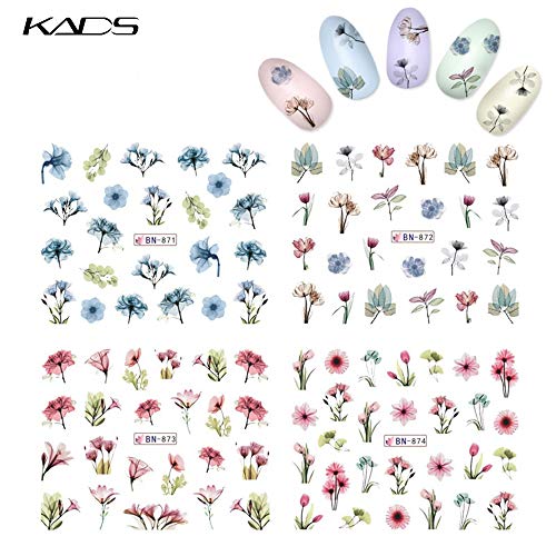 KADS Nail Art Stickers Plantilla Uñas Decoración Pegatinas de arte- Flor Hojas Flamencos Etiqueta Engomada Del Clavo Tatuaje Tatuajes de Uñas de Verano
