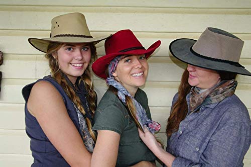 Kakadu Traders Cowboy Western Plains Soaka - Soaka con ala moldeable y sombrero rojo M