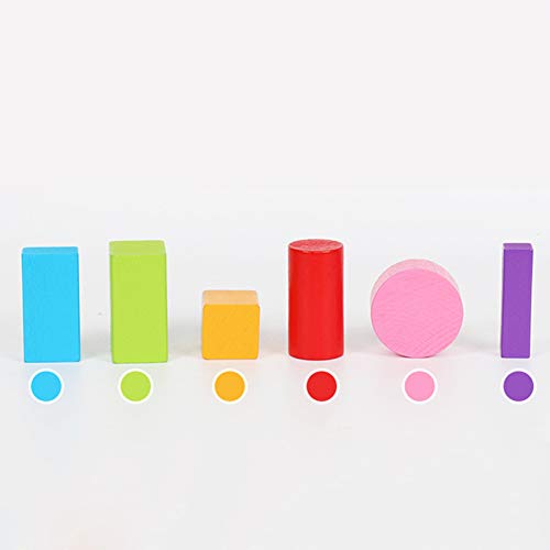 Kalaokei Juguete para Niños, 32Pcs / Set Geometría 3D De Madera Bloques Sólidos Niños Que Aprenden Juguete Educativo De Matemáticas