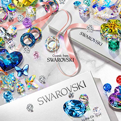 Kami Idea - Lágrimas De La Sirena - Collar, Cristal de Swarovski, Diseño Original, Símbolo de Seguridad y Felicidad, Embalaje de Regalo, 45 + 5 cm