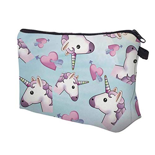 Kanggest.Unicornio Bolsa de cosméticos para Mujer Estuche de Maquillaje Portátil Puerto de Trucos de Maquillaje Bolsa de Maquillaje para Viaje Cosméticos Organizador Monedero