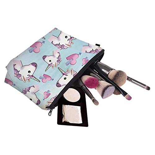 Kanggest.Unicornio Bolsa de cosméticos para Mujer Estuche de Maquillaje Portátil Puerto de Trucos de Maquillaje Bolsa de Maquillaje para Viaje Cosméticos Organizador Monedero