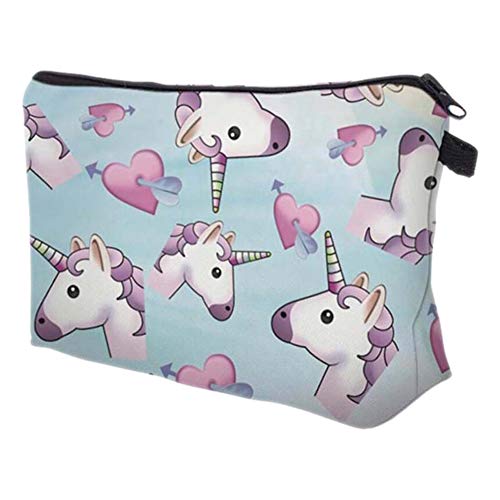 Kanggest.Unicornio Bolsa de cosméticos para Mujer Estuche de Maquillaje Portátil Puerto de Trucos de Maquillaje Bolsa de Maquillaje para Viaje Cosméticos Organizador Monedero