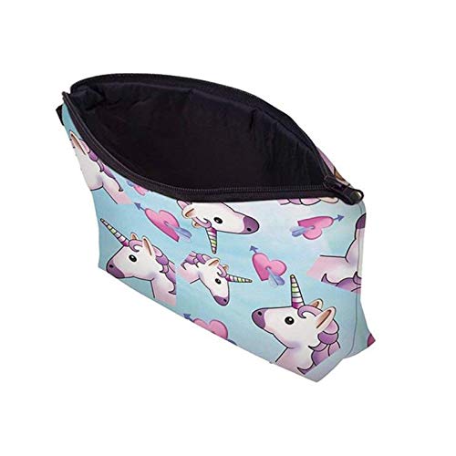 Kanggest.Unicornio Bolsa de cosméticos para Mujer Estuche de Maquillaje Portátil Puerto de Trucos de Maquillaje Bolsa de Maquillaje para Viaje Cosméticos Organizador Monedero