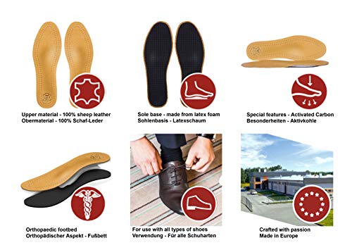 Kaps Plantillas de cuero ortopédico para el dolor en el antepié de Metatarsalgia, inserciones ortopédicas de calzado de longitud completa para hombres y mujeres, Master, todos los tamaños (37 EUR)