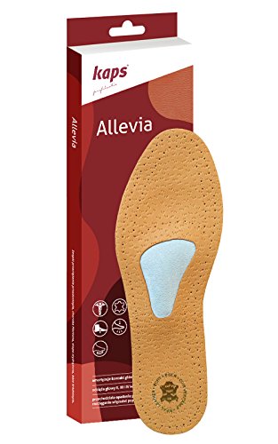 Kaps Plantillas Zapatos Ortopédicas Cuero para Neuroma de Morton y Dolor de Pies, con Soporte y Almohadilla para Arco Metatarso, para Hombres y Hujeres, Allevia, Todas las Tallas (40 EUR)