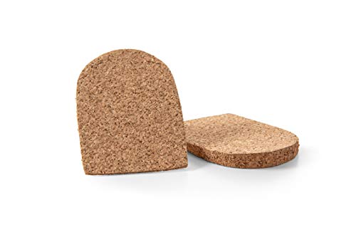 Kaps Soporte Elevación Talón con Corcho Natural con Parte Trasera autoadhesiva, su Sistema de Absorción de Golpes Alivia el Dolor de Talones Espolones, Corex, 1 par (Mujeres/EUR 35-40)