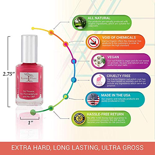 Karma Organic Nail Polish-Non-Toxic Nail Art, Vegan y pintura de uñas sin crueldad (Bayas del mercado de granjeros)