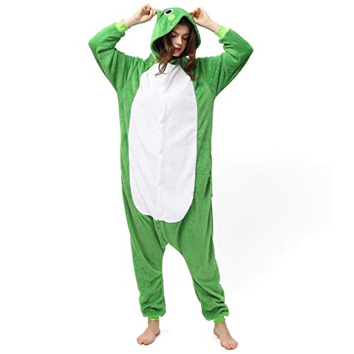 Katara- Pijamas Enteros Diferentes Animales y Tamaños, Adultos Unisex, Color Blanco/Verde, Talla 145-155cm (1744)