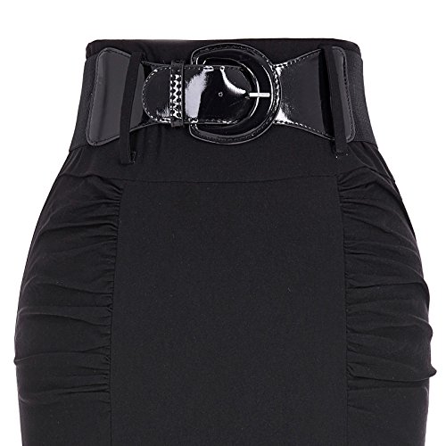 Kate Kasin - Falda lápiz para mujer Rockabilly Rock, ajustada, de largo hasta la rodilla y talle alto Kk271-1. S