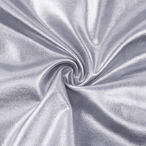 Kate Kasin Faldas Cortas de líquido Brillante para Mujer Faldas de Tubo Falda de Cuero Ropa de Club Plata # 858 S
