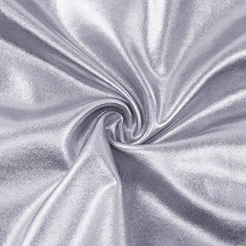 Kate Kasin Faldas Cortas de líquido Brillante para Mujer Faldas de Tubo Falda de Cuero Ropa de Club Plata # 858 S