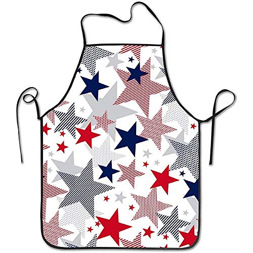 Katrine Store American Stars Delantal con Peto Personalizado Unisex Profesional Duradero para Hornear en la Cocina