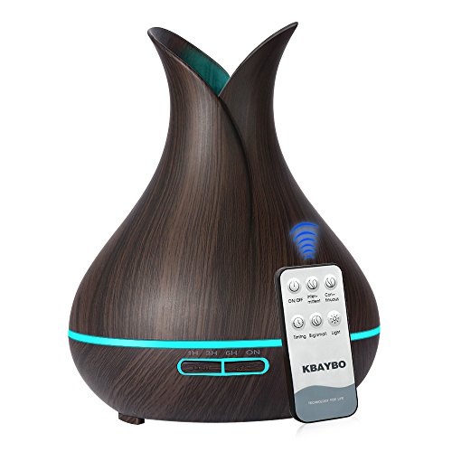 KBAYBO Control Remoto Aroma Difusor de Aceite Esencial de Aromaterapia Humidificador Luces LED 7 Colores
