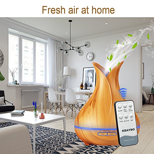 KBAYBO Control Remoto Aroma Difusor de Aceite Esencial de Aromaterapia Humidificador Luces LED 7 Colores